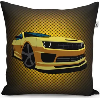 Polštář Sablio Polštář Chevrolet Camaro Žlutá mřížka - 40x40 cm