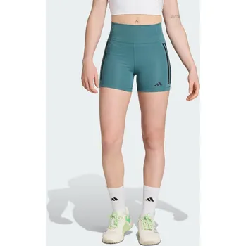 ADIDAS Optimé 3-Stripes 1/4 Short Leggings S MODRÁ|ZELENÁ