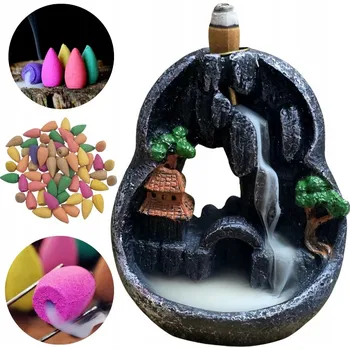 Aroma lampa Aromalampa Backflow Závěsné skály Kadidelnice + 36 vonných kuželů