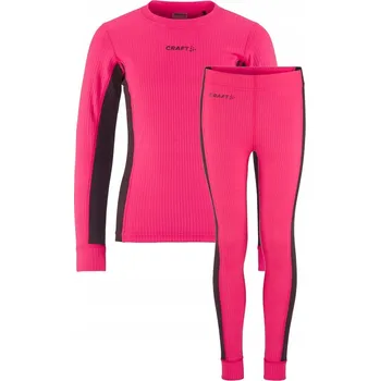 Sportovní oblečení Dětská Sada Funkčního Prádla Craft CORE DRY BASELAYER SET JR vel. 134-140 Růžová