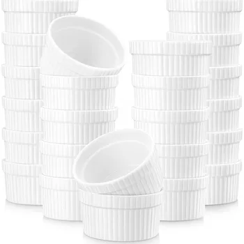 KERAMICKÉ MISKY NA PEČENÍ MUFFINŮ CREME BRULEE BÍLÉ 55 ML 24 KS