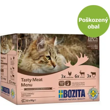 Krmivo pro kočku Bozita Cat kousky masa v želé, kapsička 85 g (12 pack) - Poškozený obal - %