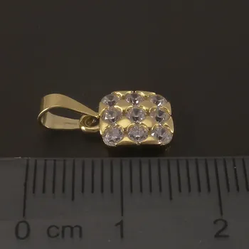 Přívěsek Goldpoint Zlatý čtvercový přívěsek s třpytivými zirkony Váha: 0.84 g