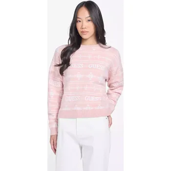 Dámský svetr GUESS dámský svetr Claus Logo Sweater růžový XS