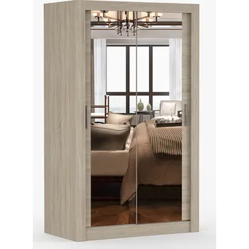 Šatní skříň Šatní skříň se zrcadlem Milan dub sonoma, 120 x 200 x 64 cm