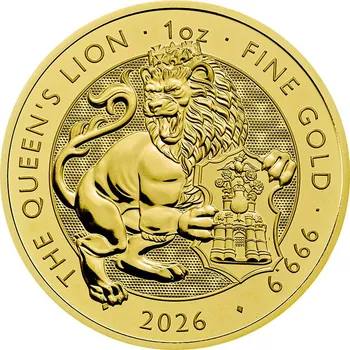 Zlatá investiční mince The Royal Tudor Beasts - The Queen's Lion 1 Oz 2026