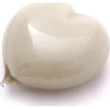 Vánoční ozdoba Skleněné srdce malé - Cappuccino