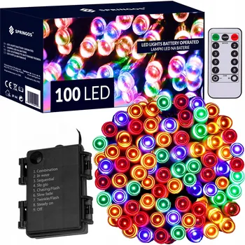 Vánoční dekorace Vánoční osvětlení na stromeček Springos 10,5 m 51 - 100 žárovek