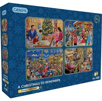 Puzzle GIBSONS Puzzle Nezapomenutelné Vánoce 4 × 500 dílků