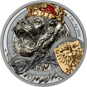 Česká mincovna Stříbrná 2oz investiční mince Český lev 2025 ultra vysoký reliéf - Proof - číslováno 62.2 g