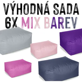 Sedací pytel VÝHODNÁ SADA - 6x Sedací taburet GARDE, mix barev