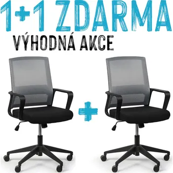 VÝHODNÁ SADA 1+1 ZDARMA - Kancelářské křeslo WILLY, šedá