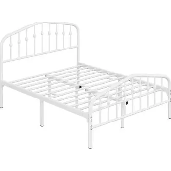 Postel Kovový rám postele 615153 white 140x200, bílý - B YAHEETECH