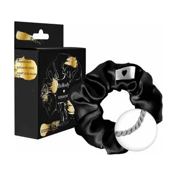 Bellody Original Silk Scrunchies hedvábná gumička do vlasů 1 ks, Classic Black