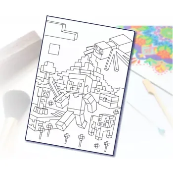 Šablona na pískování minecraft Steve a mobove A4