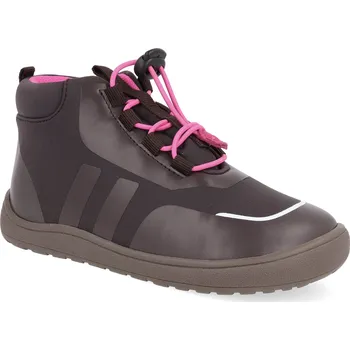 Dívčí obuv Barefoot dětské kotníkové boty Protetika - Neo hnědé/růžové Velikost: 25