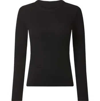 Dámské tričko esmara® Dámské vroubkované triko s dlouhými rukávy (černá, XL(48/50))