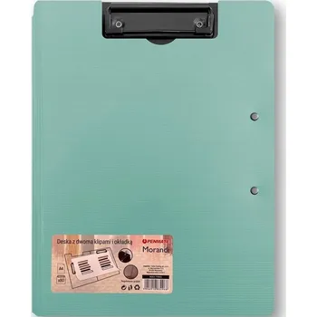 Obraz PODLOŽKA S DVĚMA KLIPY A OBÁLKOU A3/A4 MODROZELENÁ MORANDI PENMATE