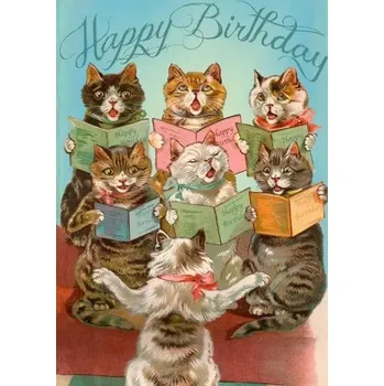 Obraz Přání B6 s obálkou Narozeniny - Sbor 7 koček