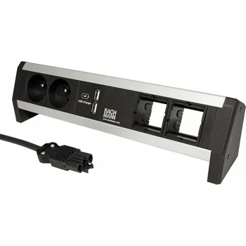 Elektrická zásuvka Elektrická Zásuvka s kabelem Bachmann, stříbrná