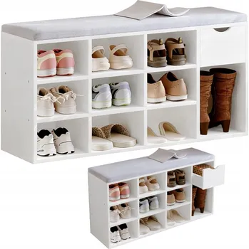 Botník SZAFKA NA BUTY Z SIEDZISKIEM LOFT BIAŁA ŁAWKA PŘEDSÍŇ MODERNÍ 100 CM