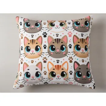 Povlak na dekorativní polštářek XPOSE® Mikroplyšový povlak na polštář ROZTOMILÉ KOČKY 40x40 cm, Mikroplyš + Prodloužená možnost vrácení zboží do 50 dnů