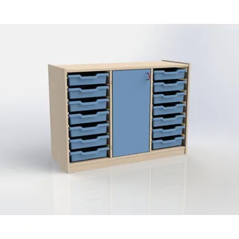 Koupelnový nábytek Skříňka ARI s dvířky, 14x box, modrá