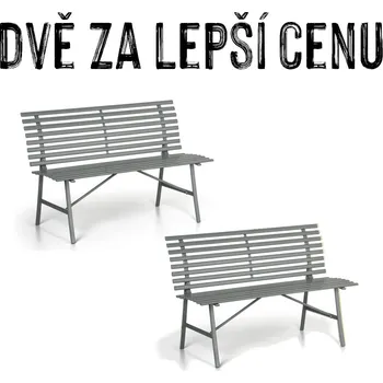 Zahradní lavice VÝHODNÁ SADA - 2x Venkovní lavička JARUNKA, šedá