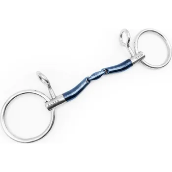 Udidlo pro koně Udidlo Baucher dvakrát lomené Loose Rings Sweet Iron Marcus Fager 10,5 cm