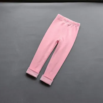 Dívčí zimní zateplené legíny (vel. pro 2-11 let) - bavlněné Barva: Růžová, Velikost: 140 (8-9 let)