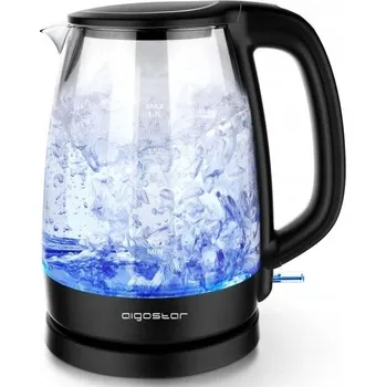 Rychlovarná konvice Elektrická varná konvice Aigostar Skleněná varná konvice 1850W-2200W 1,7L Aigostar Černá 2200W 1700l bezbarvá