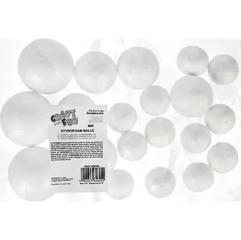 Vánoce Craft with Fun Polystyrenová ozdoba - vánoční koule, mix