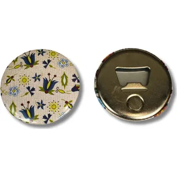 Obraz Magnet s otvírákem, kašubský folk, květiny, béžová barva
