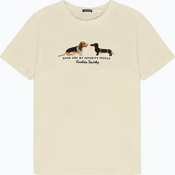Pánské tričko Pánské tričko Kaotiko Washed Puppies ivory