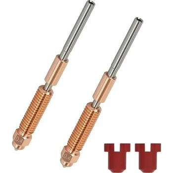 Sada 2 ks trysky 0,4 mm pro K1C a Ender 3 V3 Tri-metal integrovaná tryska pro rychlý přesný tisk s rychlou výměnou