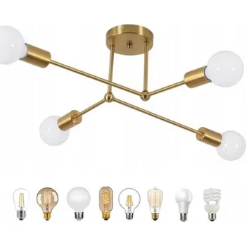 ZÁVĚSNÉ STROPNÍ SVÍTIDLO E27 ČERNÝ LUSTR ZLATÝ DO OBÝVACÍHO POKOJE LOŽNICE KUCHYNĚ