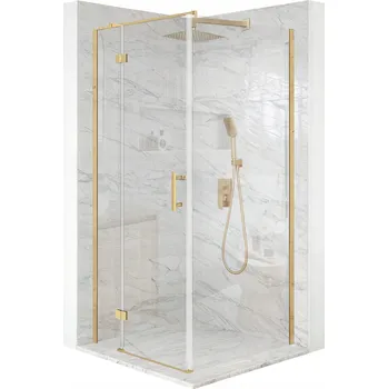 Sprchový kout čtvercová výklopná zlatá 70x70 cm sklo 6 mm + povrchová úprava