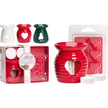 Svíčka aromalampa vánoční,svíčky,vosk sada 7díl. mix Barva: červená