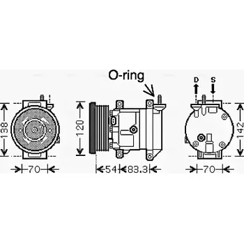 Kompresor klimatizace AVA QUALITY COOLING Kompresor klimatizace AVA DWAK071 + DOPRAVA ZDARMA!