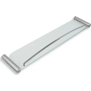 Drátěná police polička zaoblená se zábradlím čiré sklo/chrom 6253.0