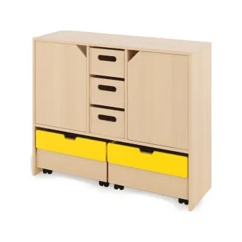 Zahradní úložný box Skříň L + velké kartonové kontejnery, dvířka a truhly - CLASSICO