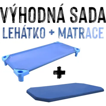 Zahradní lehátko VÝHODNÁ SADA - Dětské lehátko s matrací LEONTÝNKA, modré
