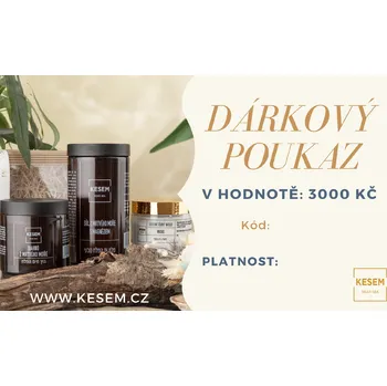 Dárkový potravinový koš Dárkový poukaz 3000 Kč - www.kesem.cz Typ tištěný / digitální: Digitální