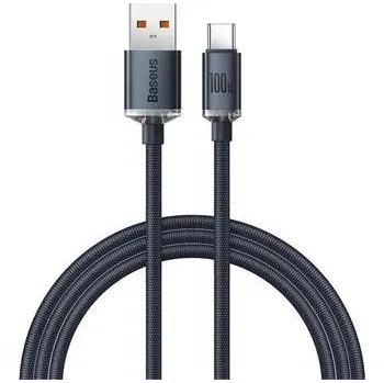 Počítačové příslušenství Baseus CAJY000401 Crystal Shine Series Datový Kabel USB - USB-C 100W 1,2m Black