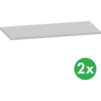 Policová skříň Přídavná police ke kovovým skříním, 1000 x 500 mm, šedá, 2 ks