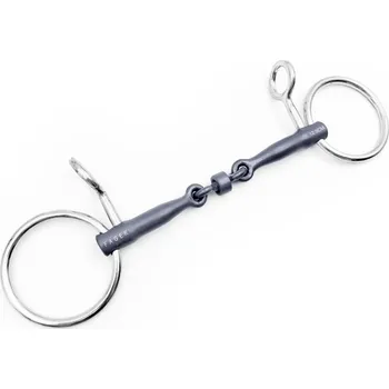 Udidlo pro koně Udidlo Baucher dvakrát lomené Loose Rings Titanium Bianca Fager 11,5 cm