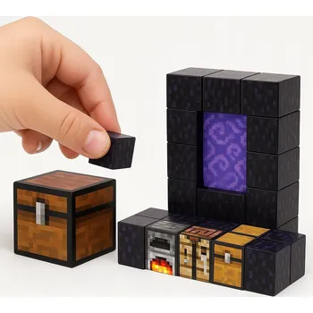 ostatní stavebnice STAVEBNICE KOSTKY STAVEBNICE ŠESTISTĚNNÁ KRABIČKA 32 STAVEBNICE + 1 FIGURKA PORTÁL