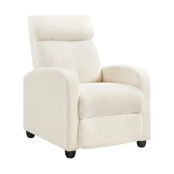 Křeslo Polohovací křeslo 614837 ivory, s nastavitelným opěradlem - A YAHEETECH