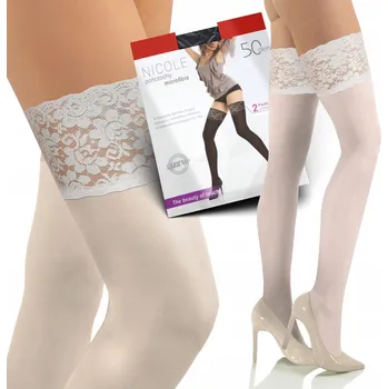 Dámské punčochy Samodržící PUNČOCHY KRYCÍ 50 DEN s krajkou Sesto Senso *1/2 (XS/S)