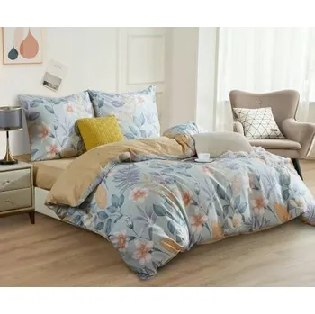 Povlečení POVLEČENÍ 160X200 + 2 POVLAKY 70X80 OBOUSTRANNÉ SATÉNOVÉ KVĚTINY